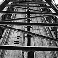 Bethlehem Steel - Looking up the tracks - black and white